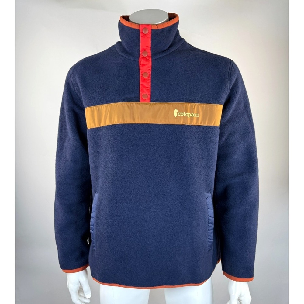 Cotopaxi Teca Fleece Pullover Mens L EUC Long Sleeve Pockets Sweater Jacket Navy